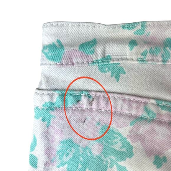 Vintage Y2K Pepe Jeans Capris in Pastel Floral Print Low Rise Sz 28 - Picture 9 of 11